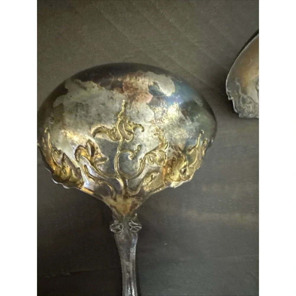1847 Rogers / International VINTAGE Grape Silverplate 2 SERVING LADLES Flatware